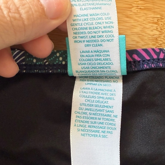 Women’s Coastal Blue High-Waisted Multicolor Floral Bikini Bottom 1X - Picture 6 of 6